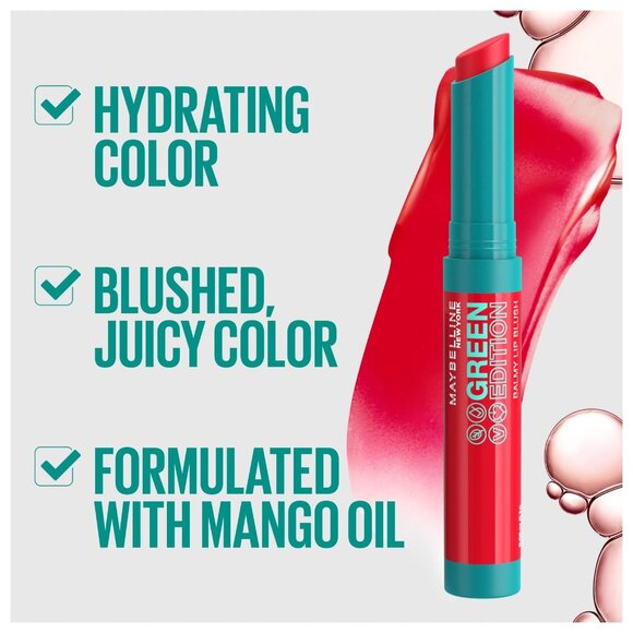 Maybelline Green Edition Balmy Lip Blush Formulated w/Mango Oil 3 PACK - Picture 1 of 13